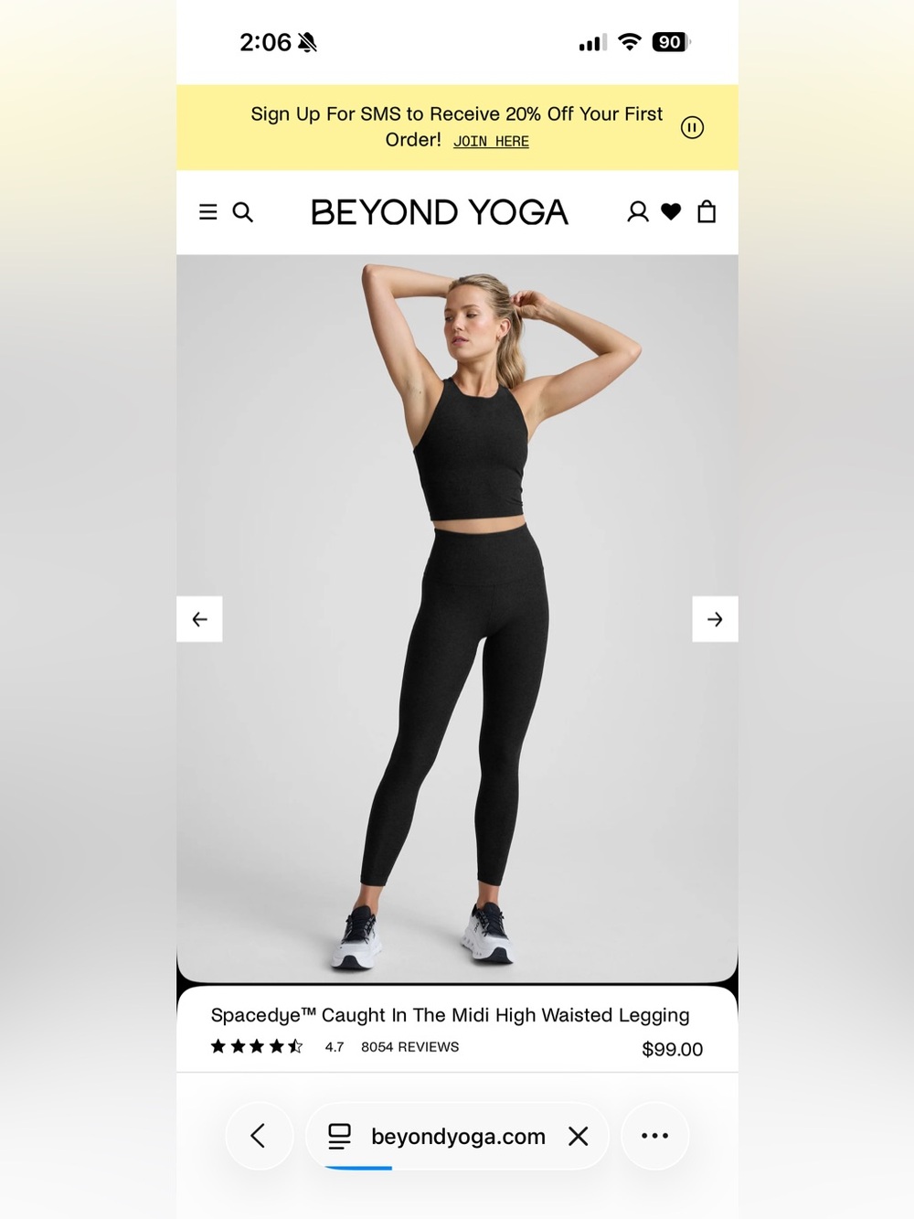 Beyond Yoga Spacedye™ High-Waist Midi Leggings in Charcoal Heather